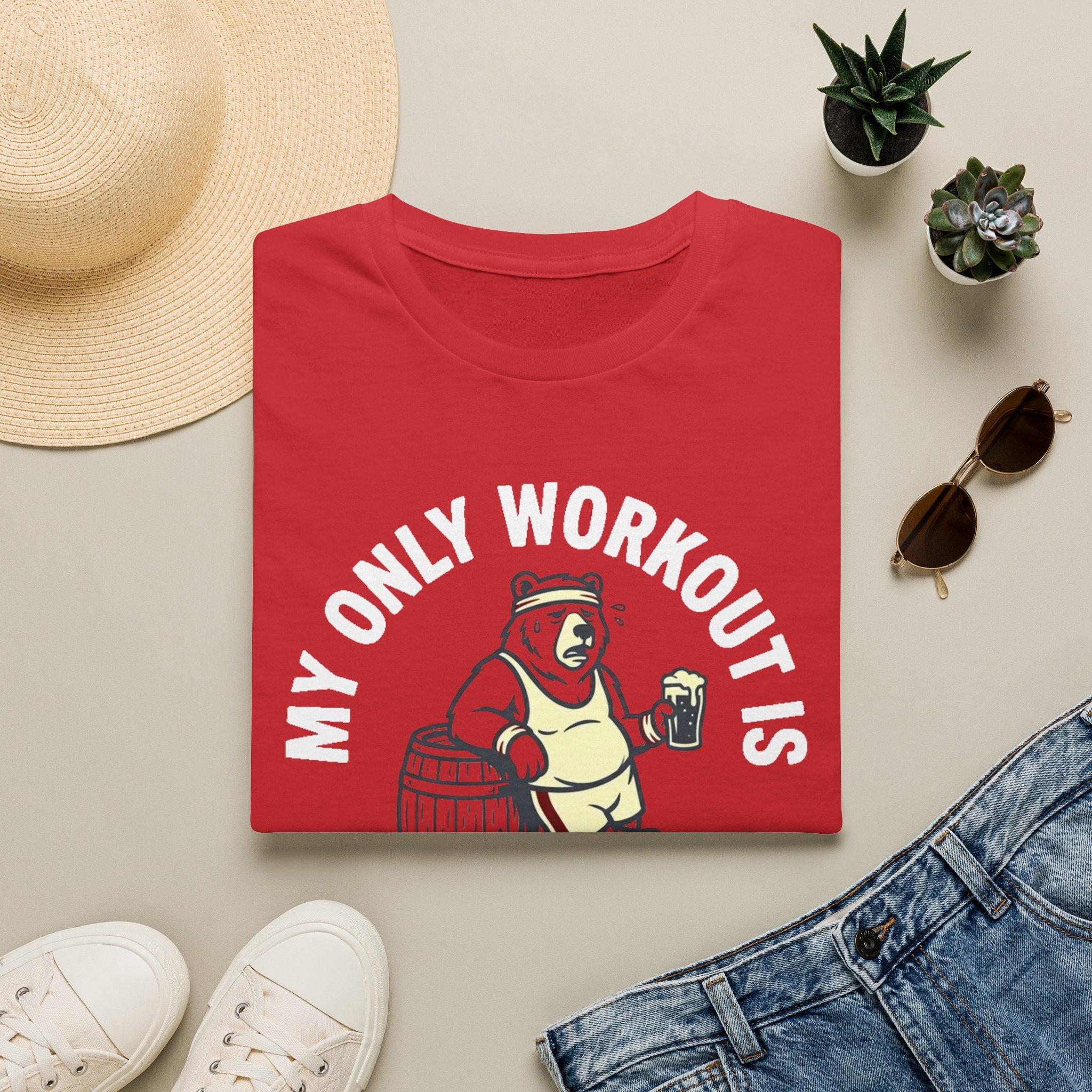 My Only Workout Is Lifting This Pint T-Shirt