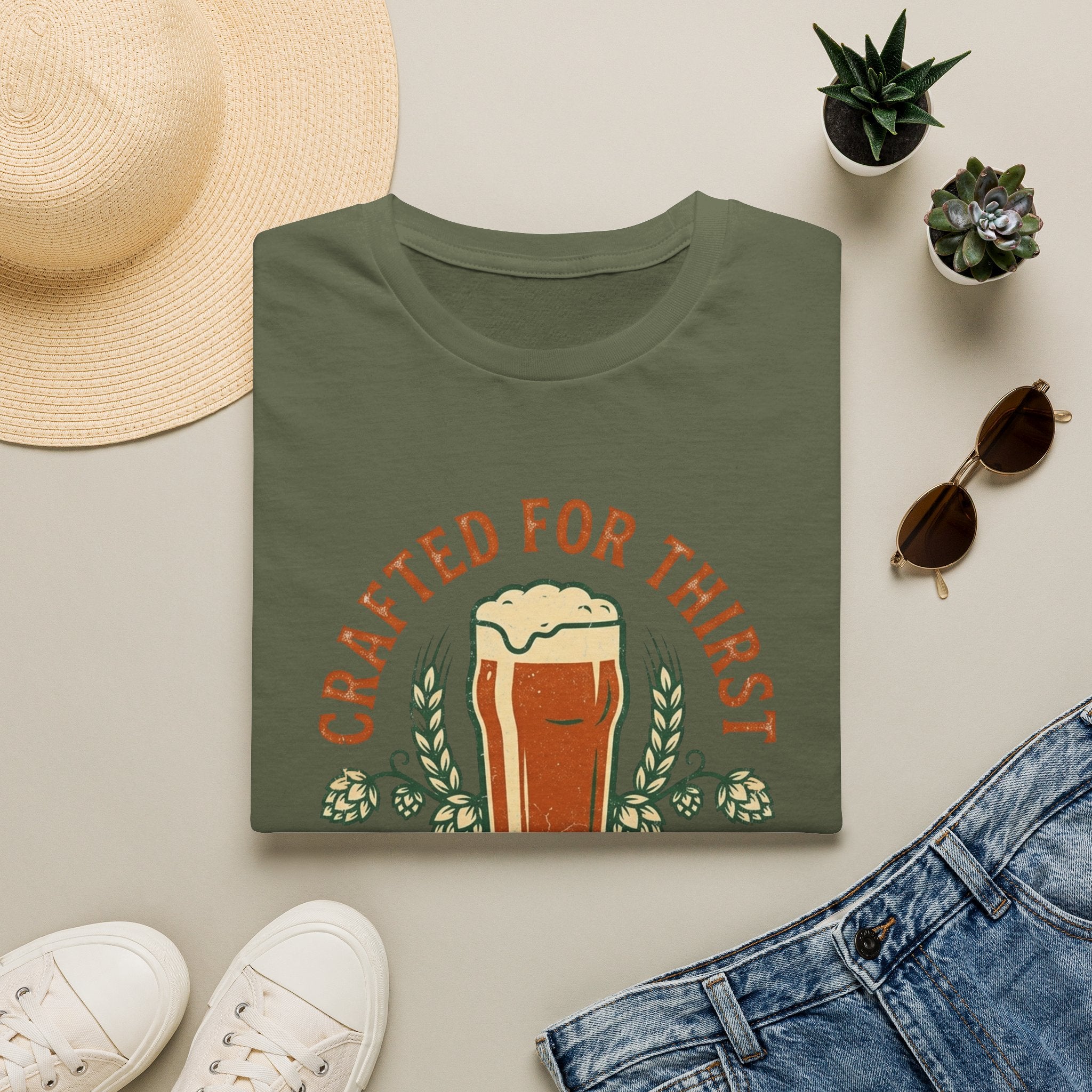 Crafted For Thirst Beer T-Shirt — Genuine Ale Pint Graphic Tee