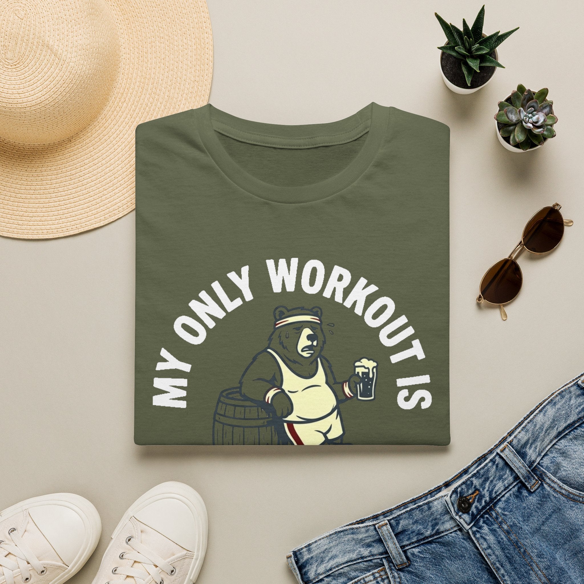 My Only Workout Is Lifting This Pint T-Shirt