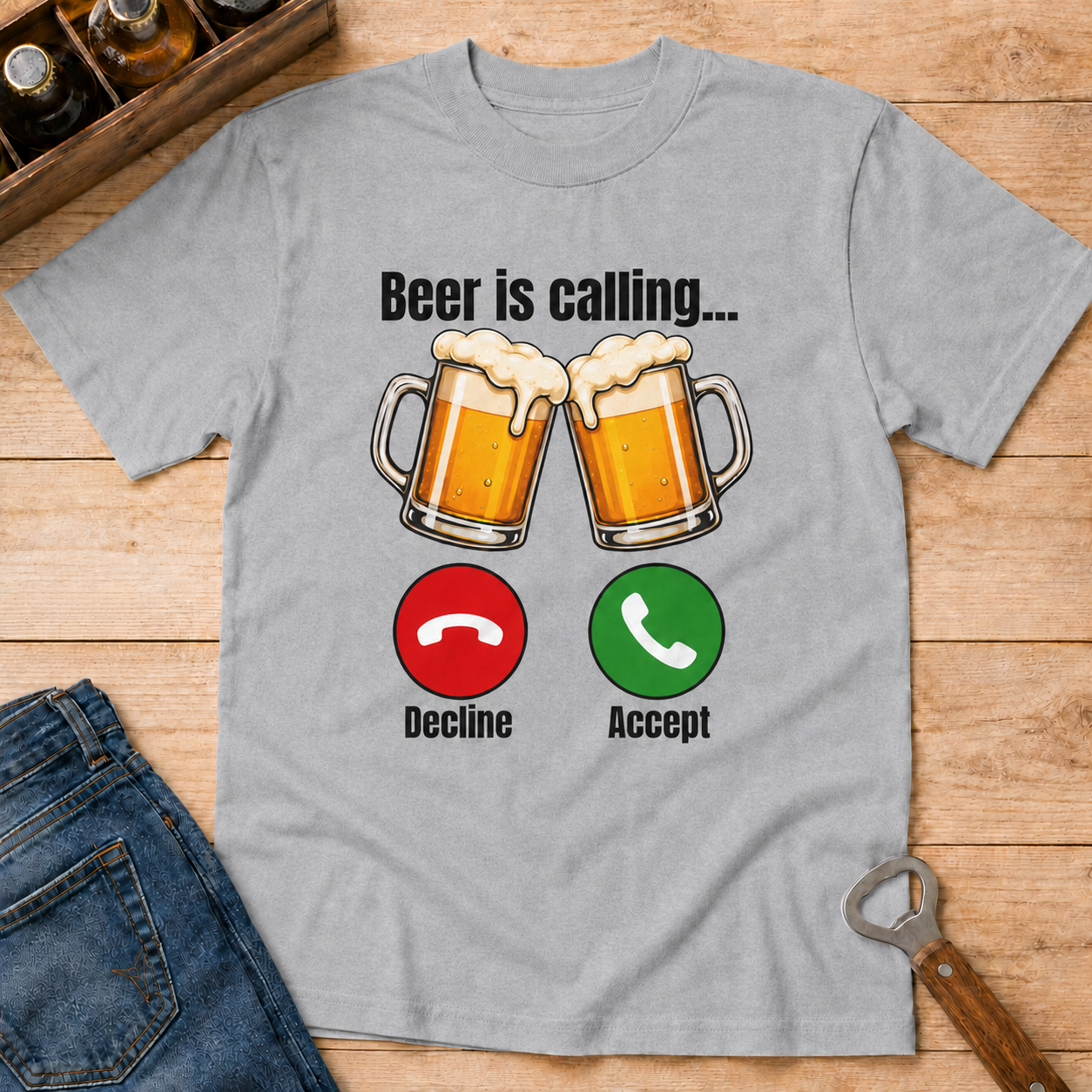 Beer Cheers T-Shirt — Clinking Mugs Graphic Tee for Parties & St. Patrick’s Day
