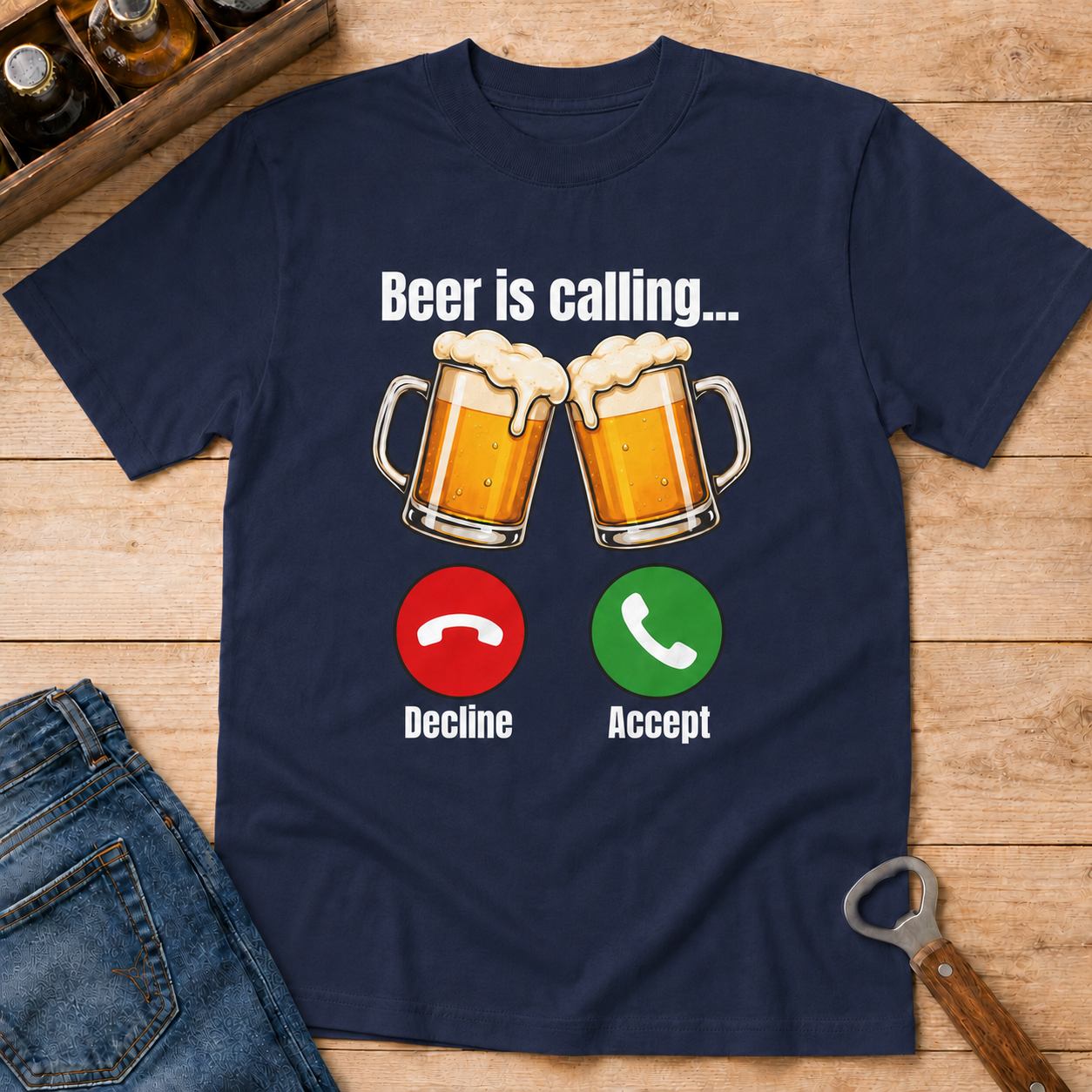 Beer Cheers T-Shirt — Clinking Mugs Graphic Tee for Parties & St. Patrick’s Day