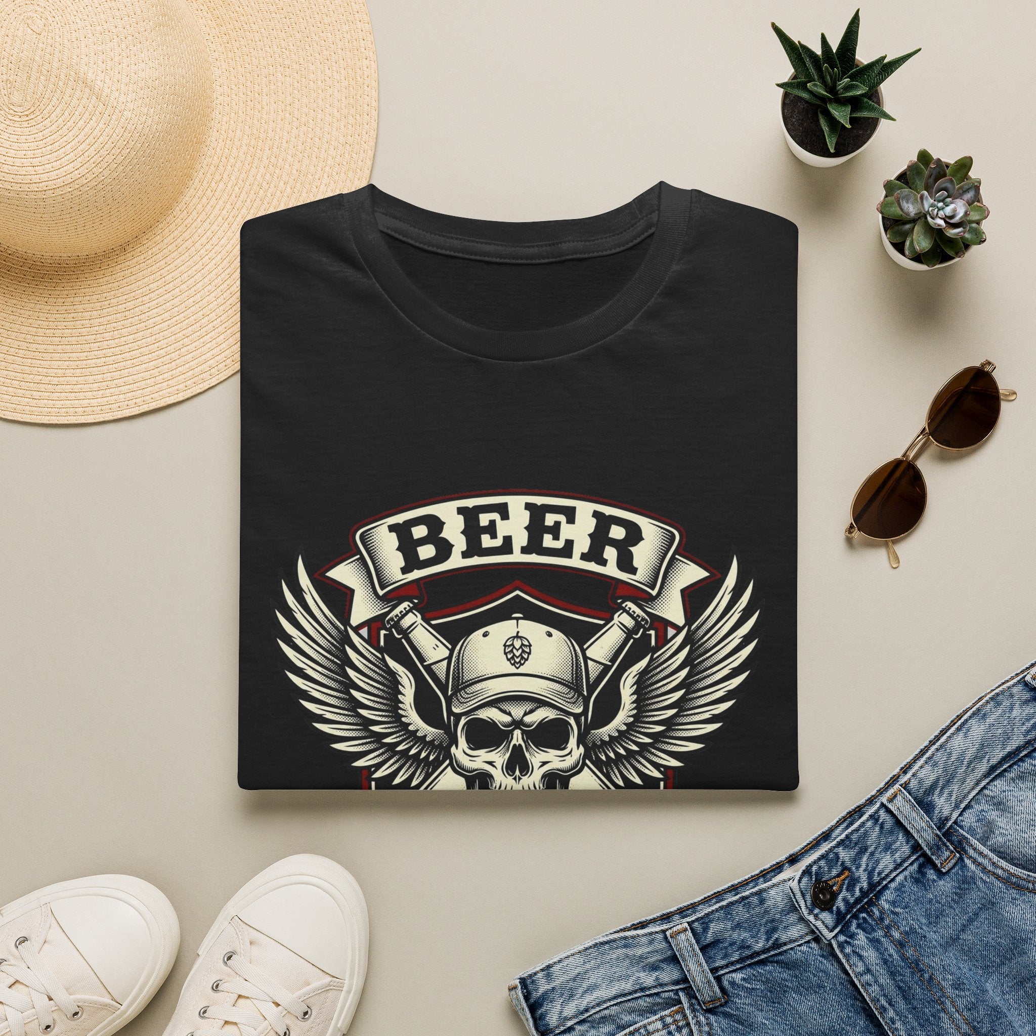 Beer Crew T-Shirt — Skull & Wings Brewery Graphic Tee