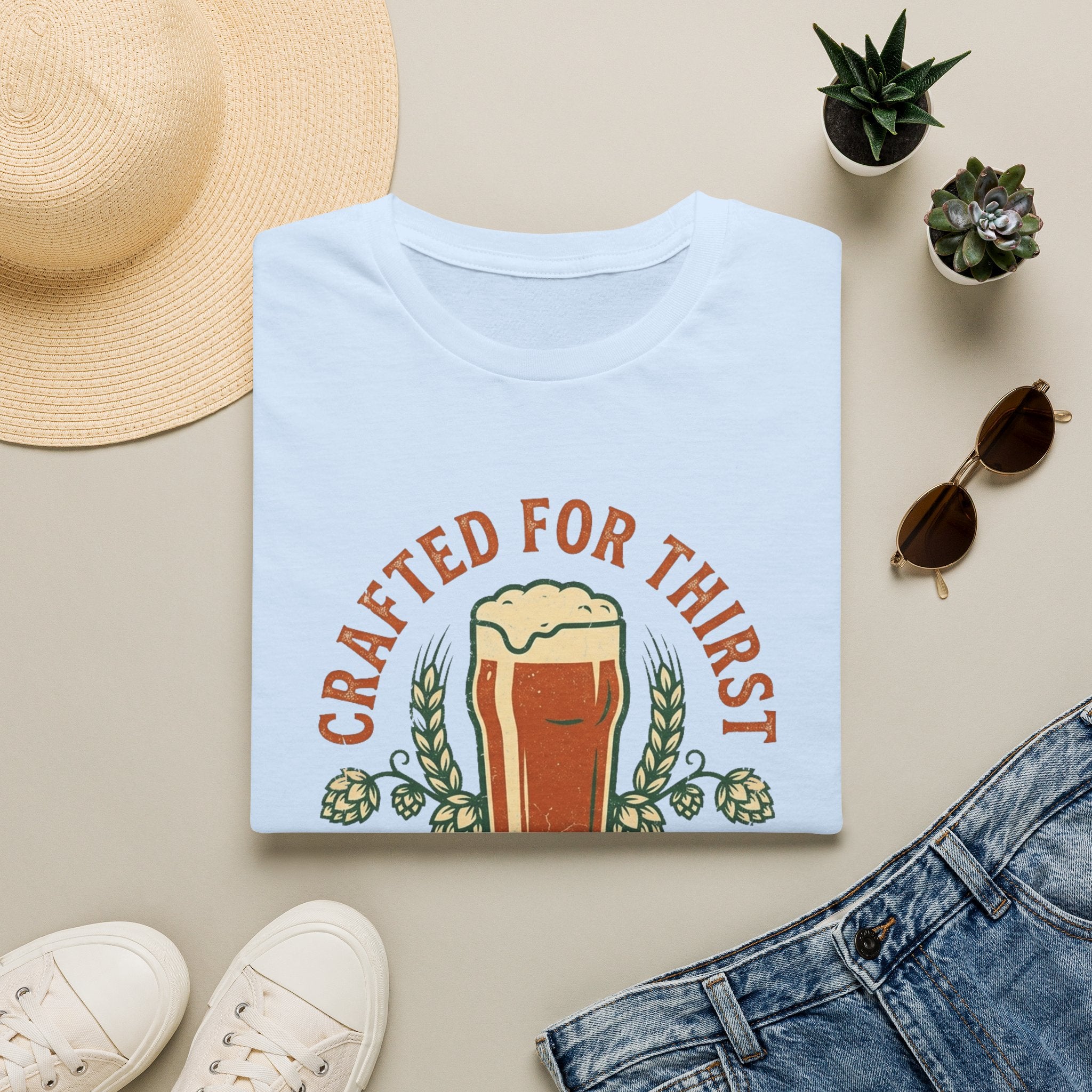 Crafted For Thirst Beer T-Shirt — Genuine Ale Pint Graphic Tee